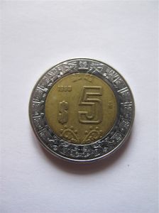 Мексика 5 песо 1999
