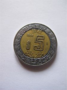 Мексика 5 песо 2004