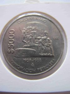 Мексика 5000 песо 1988