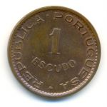 Монета Португальский Мозамбик 1 эскудо 1973