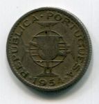 Монета Португальский Мозамбик 2 1/2 эскудо 1954