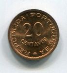 Монета Португальский Мозамбик 20 сентаво 1974