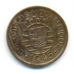 Монета Португальский Мозамбик 50 сентаво 1945