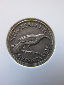Новая Зеландия 6 пенсов 1934 серебро