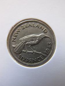 Новая Зеландия 6 пенсов 1943 серебро