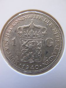 Нидерланды 1 гульден 1940 Серебро