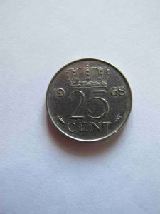 Нидерланды 25 центов 1968