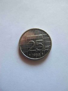 Нидерланды 25 центов 1988