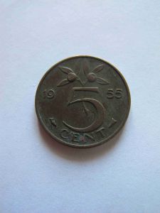 Нидерланды 5 центов 1955