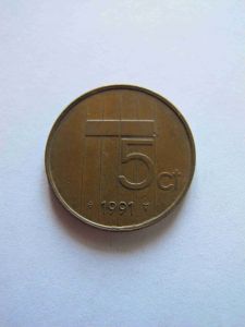 Нидерланды 5 центов 1991