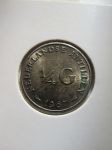 Монета Нидерландские Антильские острова 1/4 гульдена 1967 серебро