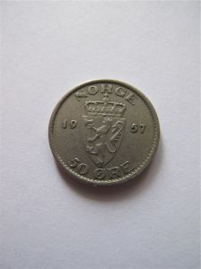 Норвегия 50 эре 1957