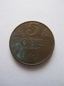 Норвегия 5 эре 1937