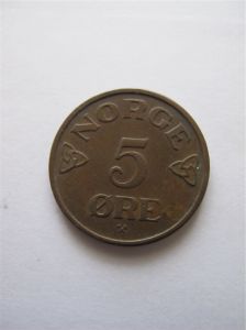 Норвегия 5 эре 1952