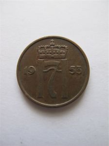 Норвегия 5 эре 1953