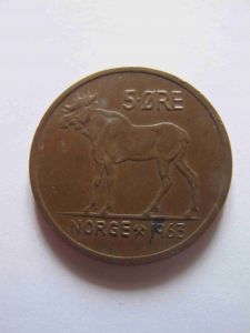 Норвегия 5 эре 1963