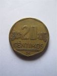 Монета Перу 20 сентимо 2001