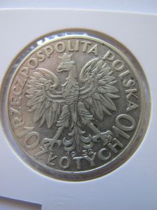 Польша 10 злотых 1932 серебро