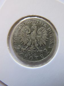 Польша 2 злотых 1933 серебро