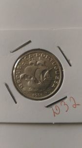 Португалия 5 эскудо 1951 серебро