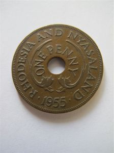 Родезия и Ньясаленд 1 пенни 1955