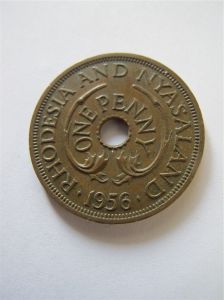 Родезия и Ньясаленд 1 пенни 1956