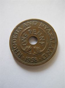 Родезия и Ньясаленд 1 пенни 1958
