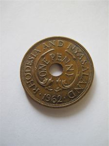Родезия и Ньясаленд 1 пенни 1962