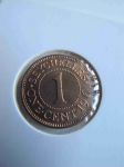 Монета Британские Сейшельские острова 1 цент 1961