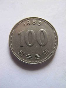 Южная Корея 100 вон 1989
