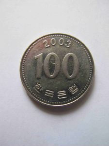 Южная Корея 100 вон 2003