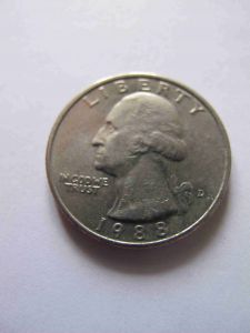 США 25 центов 1988 D