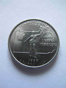 США 25 центов 1999 P Пенсильвания