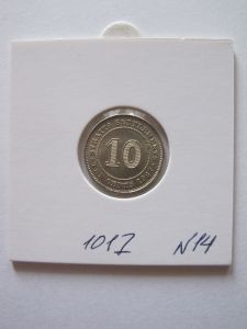 Монета Стрейтс Сеттльмент 10 центов 1927 Серебро