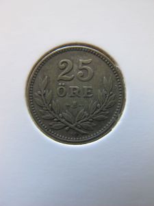 Швеция 25 эре 1914 Серебро