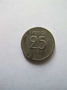 Швеция 25 эре 1959 Серебро