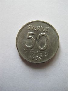 Швеция 50 эре 1956 Серебро