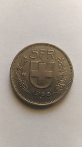 Швейцария 5 франков 1968