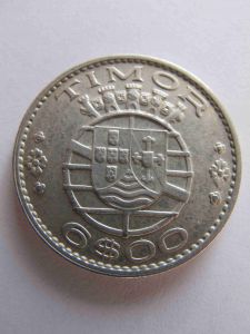 Тимор 6 эскудо 1958 серебро
