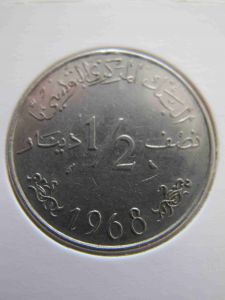 Тунис 1/2 динара 1968