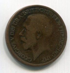 Монета Великобритания 1/2 пенни 1912 ГЕОРГ V
