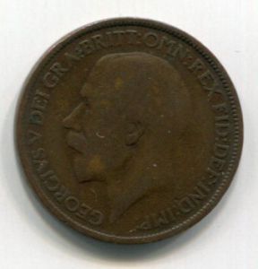 Монета Великобритания 1/2 пенни 1923 ГЕОРГ V
