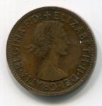Монета Великобритания 1/2 пенни 1957