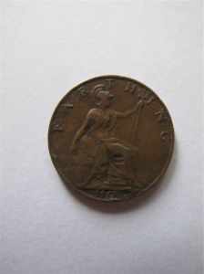 Монета Великобритания 1 фартинг 1906  Эдуард VII