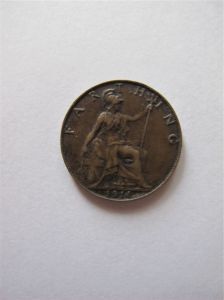 Монета Великобритания 1 фартинг 1911  ГЕОРГ V