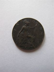 Монета Великобритания 1 фартинг 1917  ГЕОРГ V