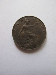 Монета Великобритания 1 фартинг 1924  ГЕОРГ V