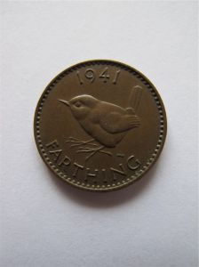 Монета Великобритания 1 фартинг 1941  ГЕОРГ VI