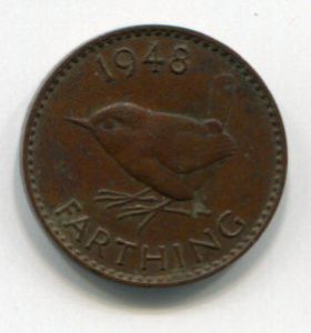 Монета Великобритания 1 фартинг 1948  ГЕОРГ VI