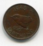 Монета Великобритания 1 фартинг 1948